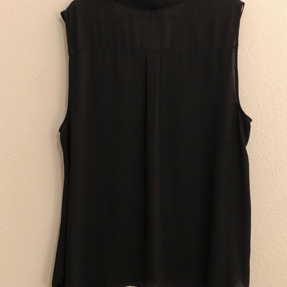Black button down dress shirt; sleeveless - Picture 5 of 5